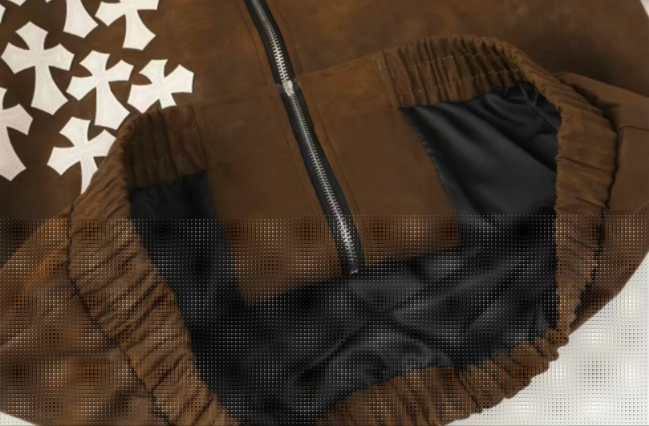 Cross Patch Suede Jacket - Brown Gothic Streetwear Outerwear 8833